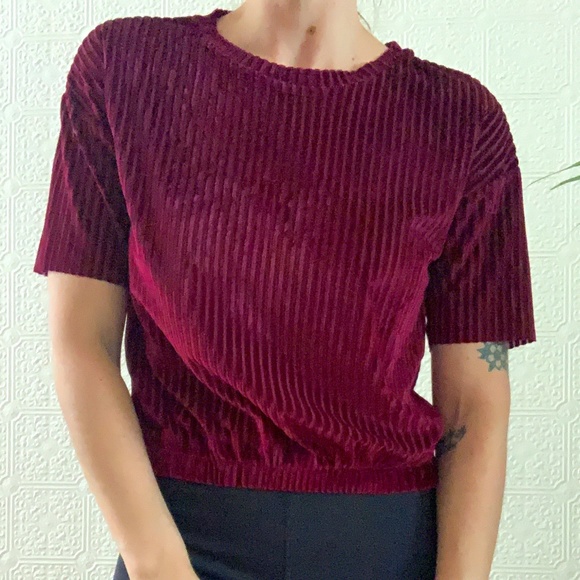 Bishop & Young Velvet Crop Top - Picture 1 of 3